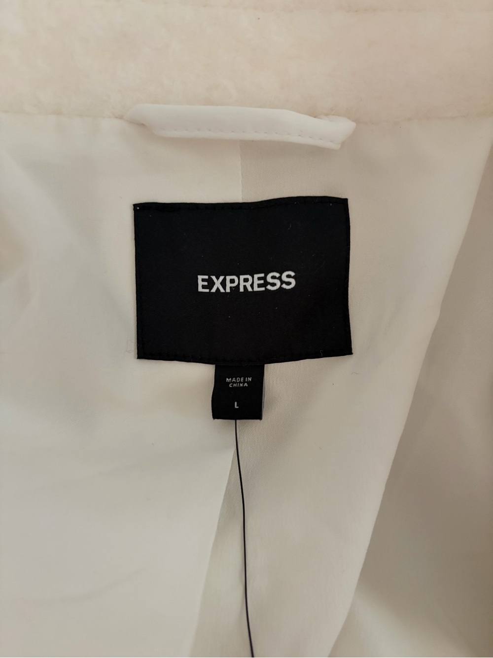 Express white polyester snowy weather coat